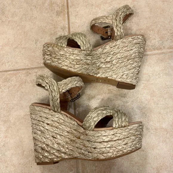 Corso Como rattan espadrille wedges size 7.5 - Picture 4 of 7